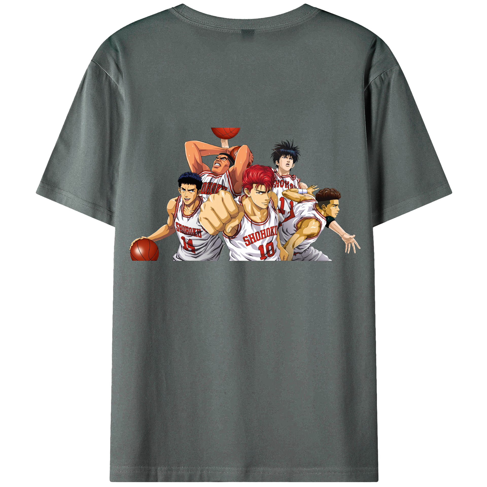 （画像用） SLAM DUNK／スラムダンク 綿100％ メンズ半袖Tシャツ（バックプリント） 通気性